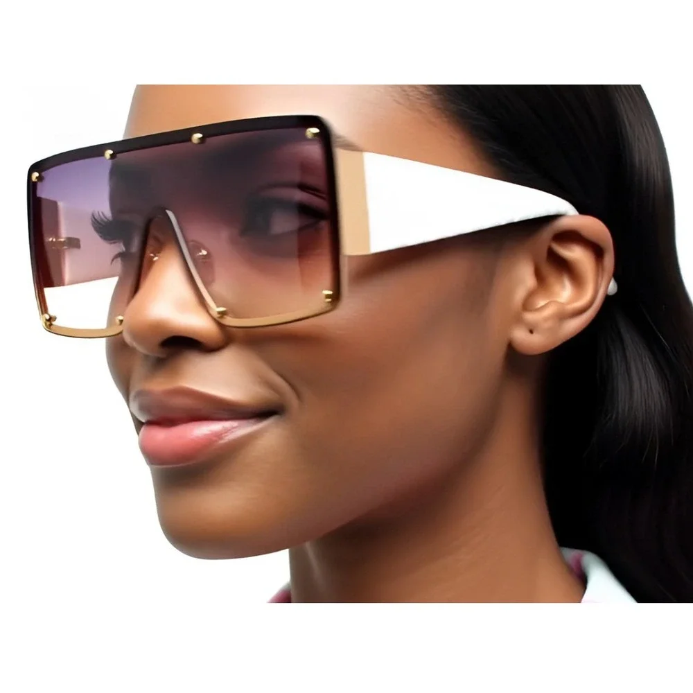 Women Sunglasses Oversized Single Lens New Model Elegant Style Large Shades 2022